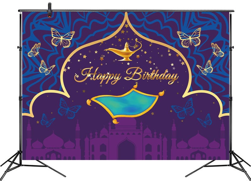 LB 7x5ft Princess Birthday Backdrop for Kids Photography Moroccan Arabian Nights Backdrops Vinyl Photography Backdrop Baby Shower Party Decoration Banner Photo Booth Studio Props - Image 4